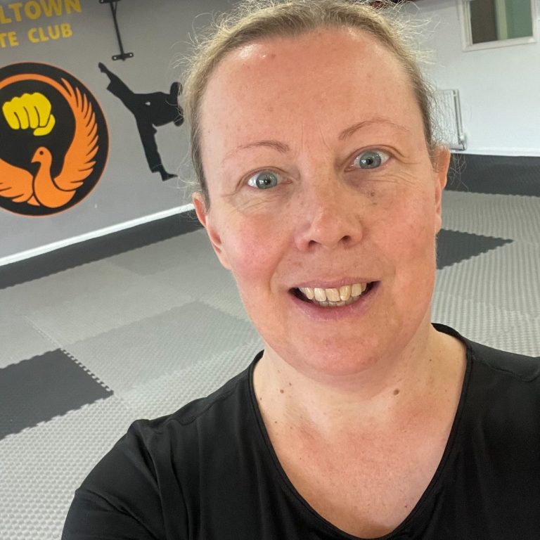 Rebecca from Pilates and Wellness by Rebecca Anne in Chapeltown Karate Club where she runs her in-person Pilates classes.